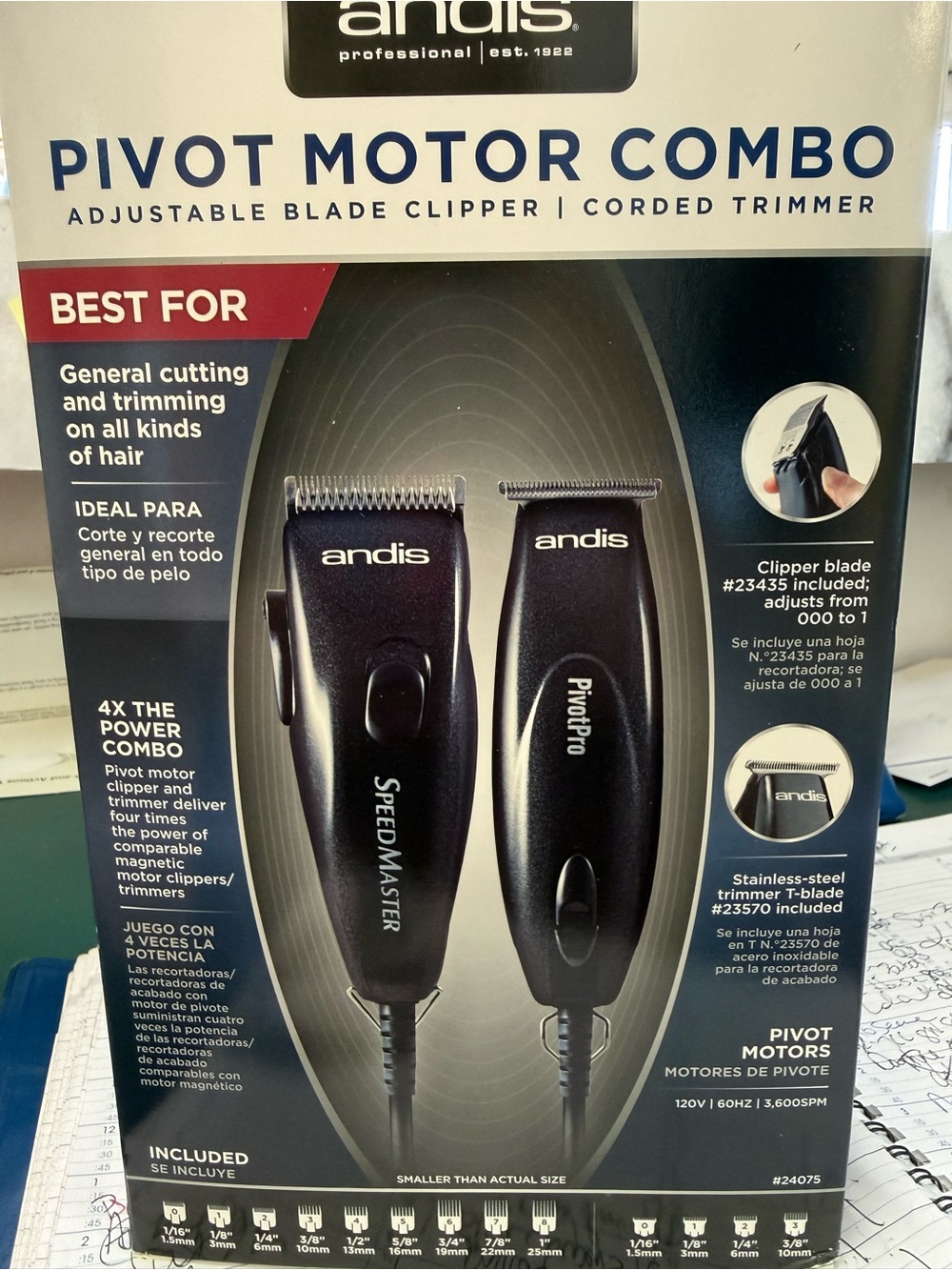 Andis Black Pivot Motor Combo Clipper & Trimmer